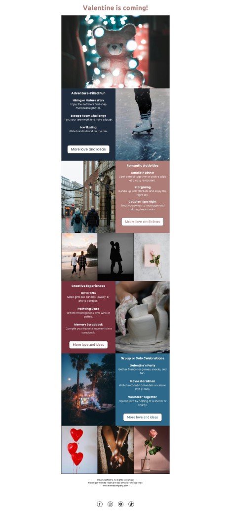 Email template preview of template: Valentine is coming!