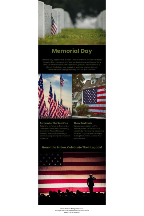 Email template preview of template: Memorial Day